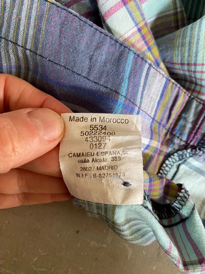 Blouse Camaïeu bleue à carreaux taille 40 - photo numéro 19