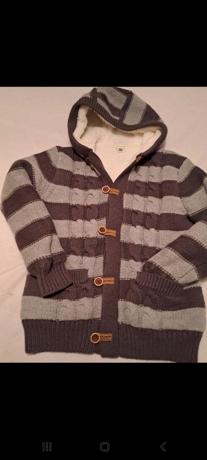 Veste capuche boutonnée et molletonnée Vertbaudet