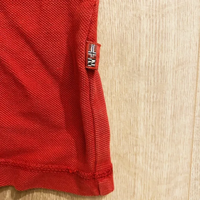 Napapijri Outdoor Clothing Polo Col V Rouge Homme Exclusive Collection Y2K (Taille M) - photo numéro 6