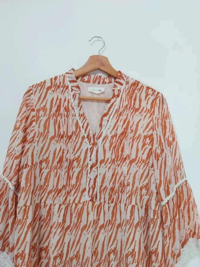 Robe orange et blanc Indie + moi 40 - photo numéro 3