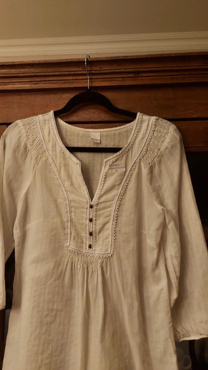 Blouse blanche Camaieu t 38 - photo numéro 2