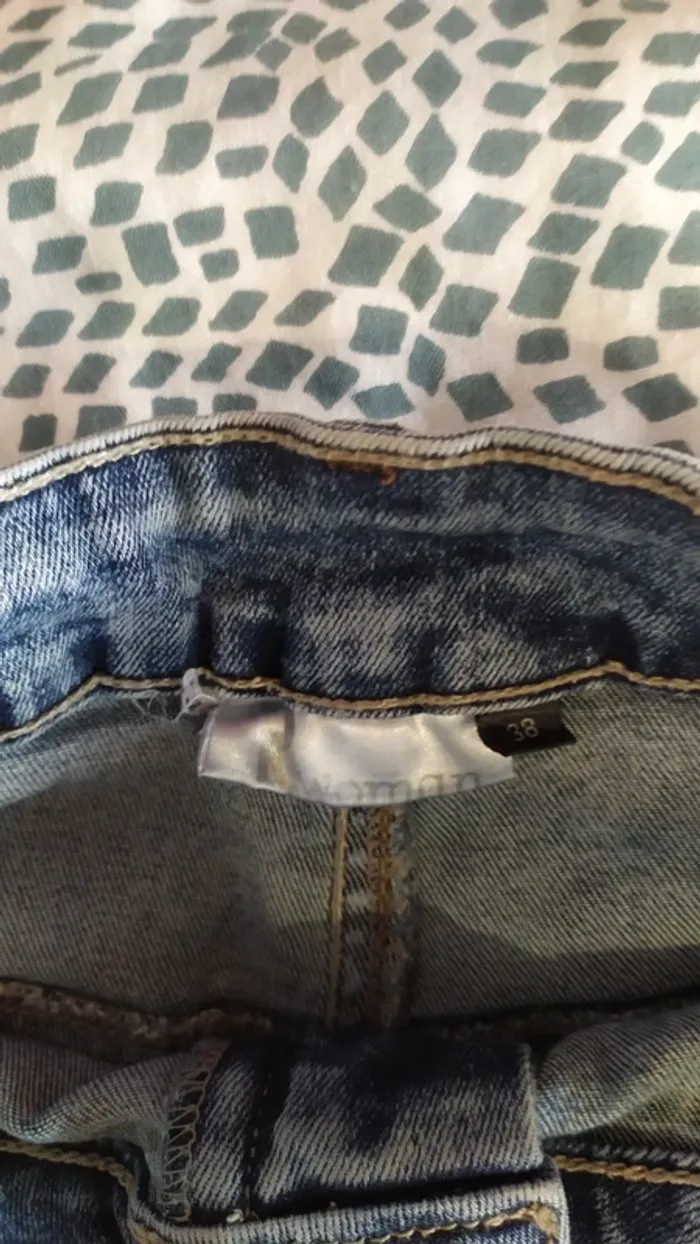 Short femme en jean taille haute - photo numéro 3