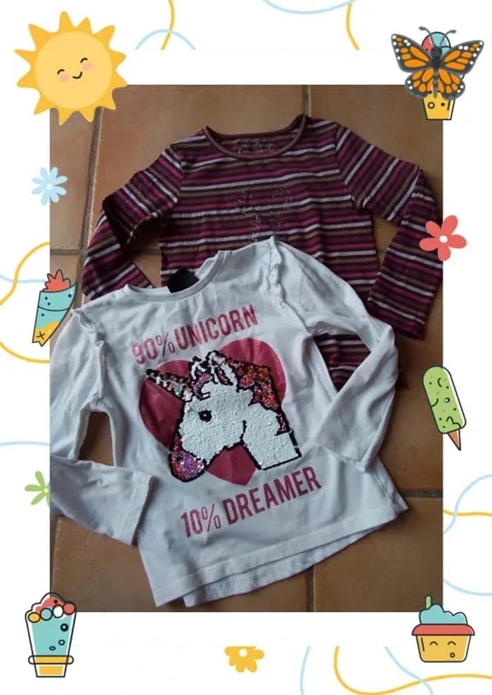 Lot de 2 tee shirt manches longues - photo numéro 2