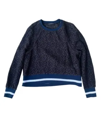 Sweat en dentelle bleu marine Zara taille L