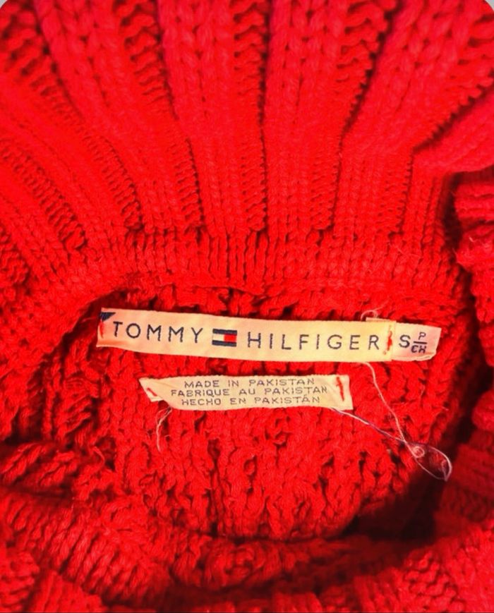 Pull col roulé rouge Tommy Hilfiger - photo numéro 3