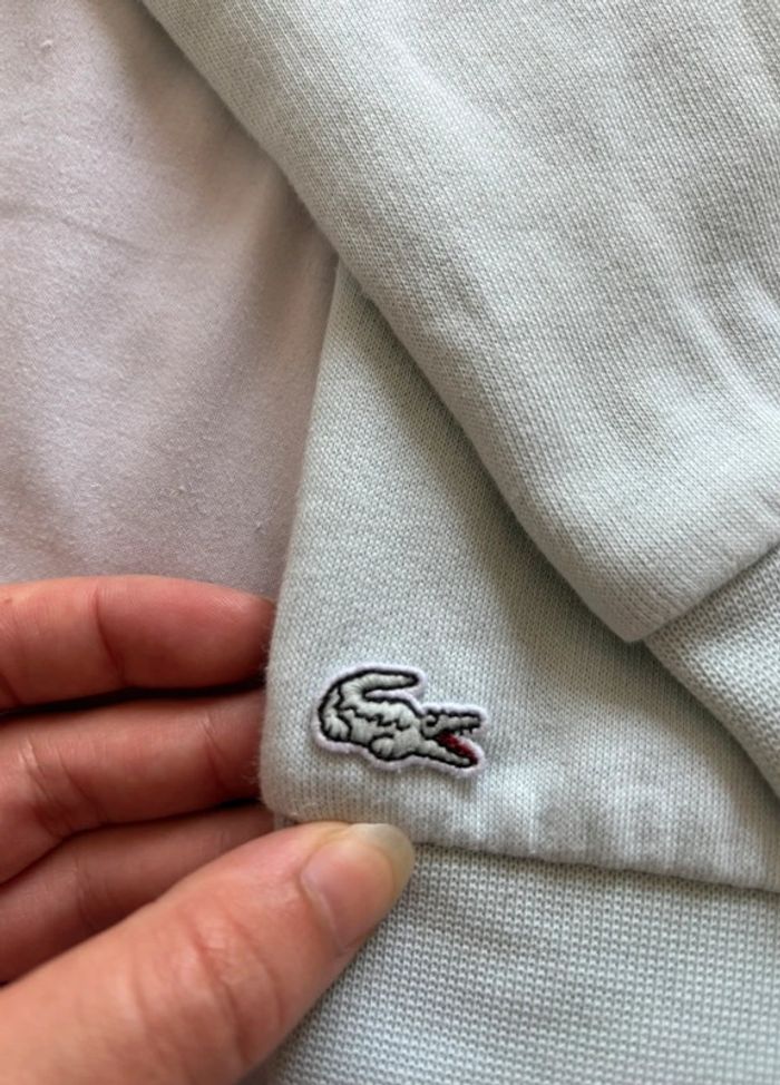 Pull sweat léger col rond Lacoste live bleu clair intérieur polaire devanlay taille S/36 - photo numéro 4
