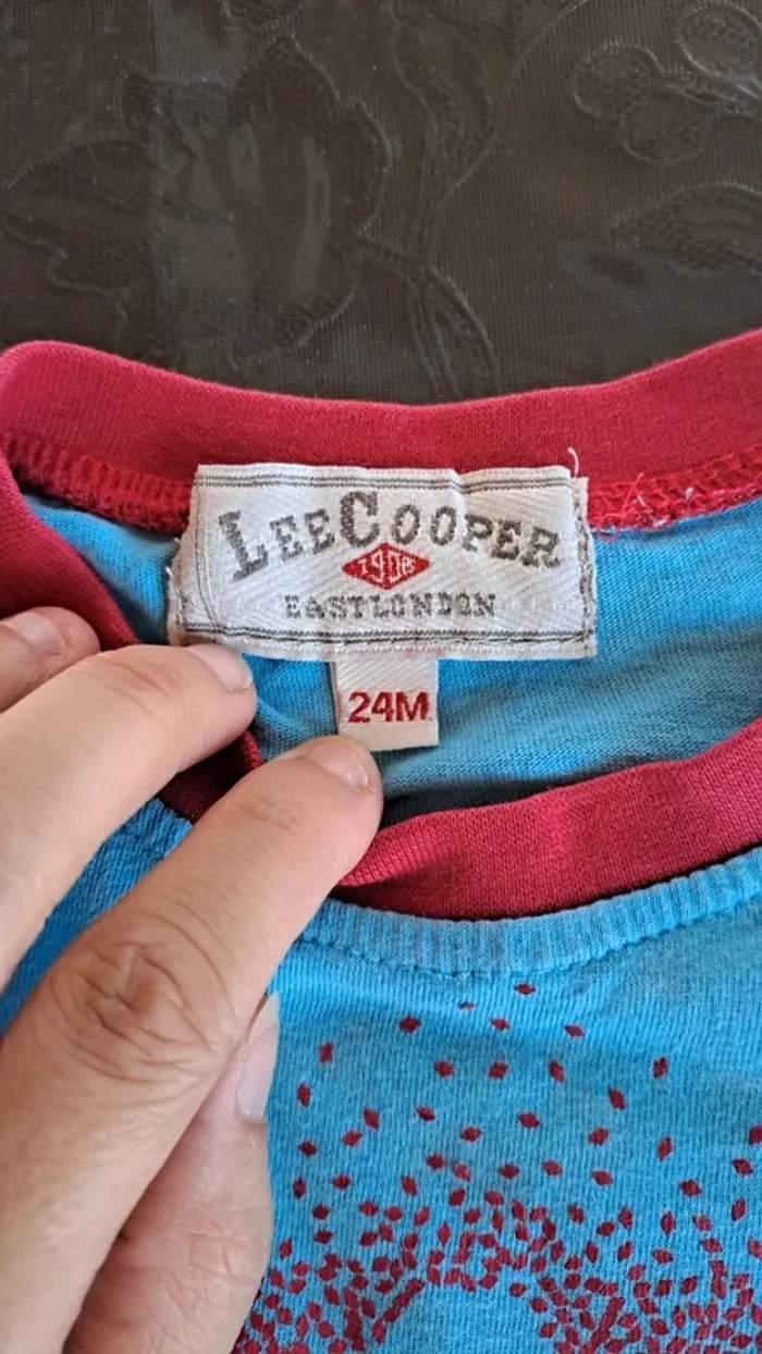 💚Tee-shirt manches longues Lee Cooper garçon – motif salopette - 24 mois - photo numéro 2