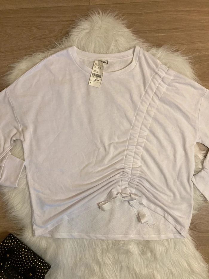 Pull oversize Pimkie blanc casual et moderne avec une touche féminine – Taille L / 40 - photo numéro 2