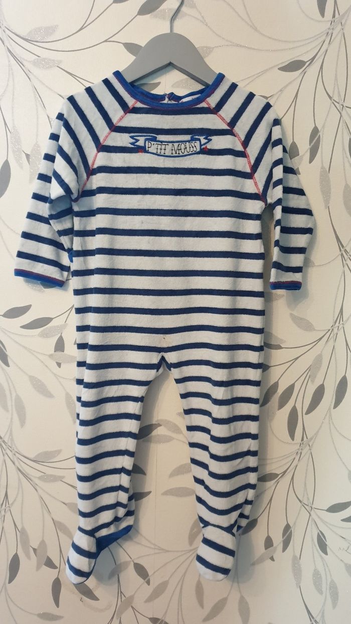 Pyjama bleu et gris marque dp am taille 24 mois - photo numéro 2