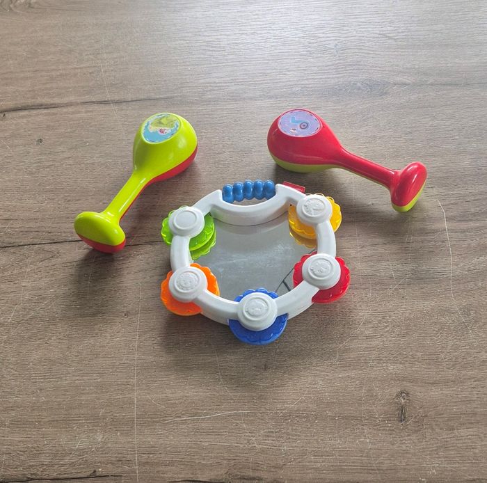 Tambourin bébé avec miroir