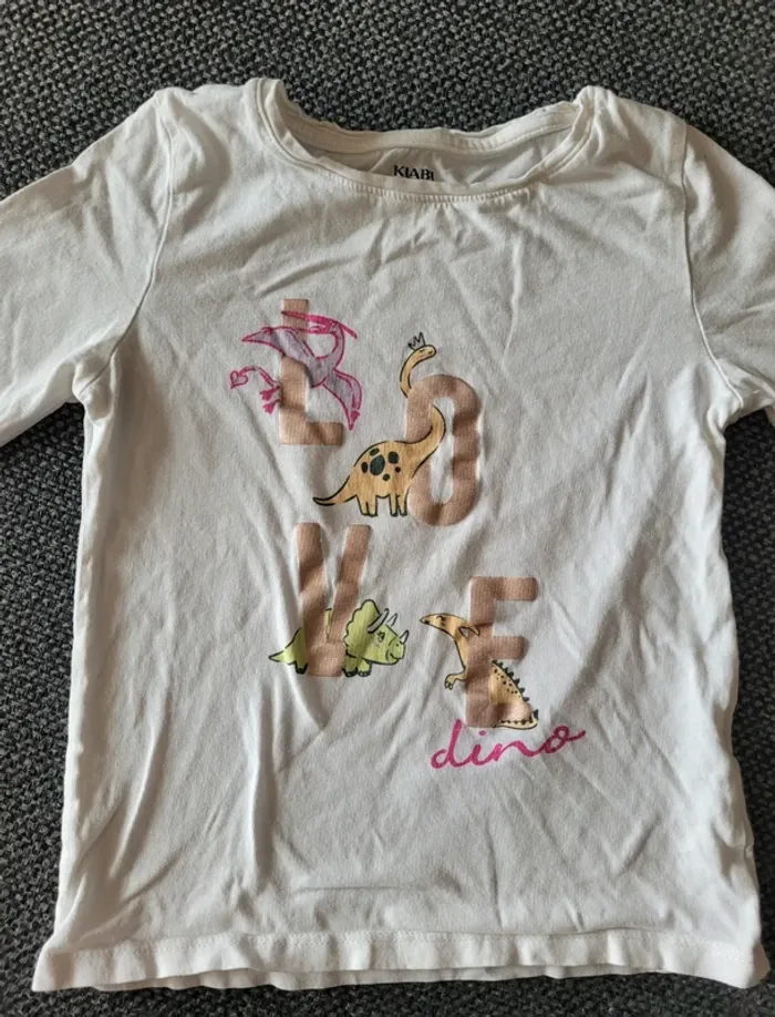 T-shirt fille ML dinosaure 5 ans - photo numéro 2