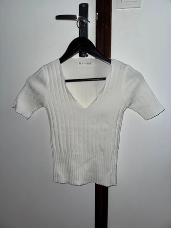 Pull manches courtes blanc