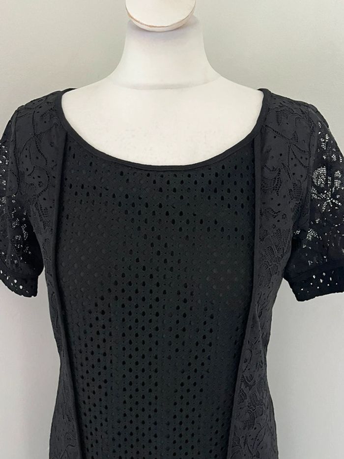 Robe noire dentelle et ajourée one step S - photo numéro 3