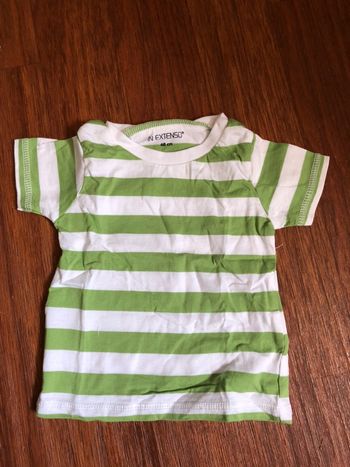 Tee shirt rayé vert 6 mois