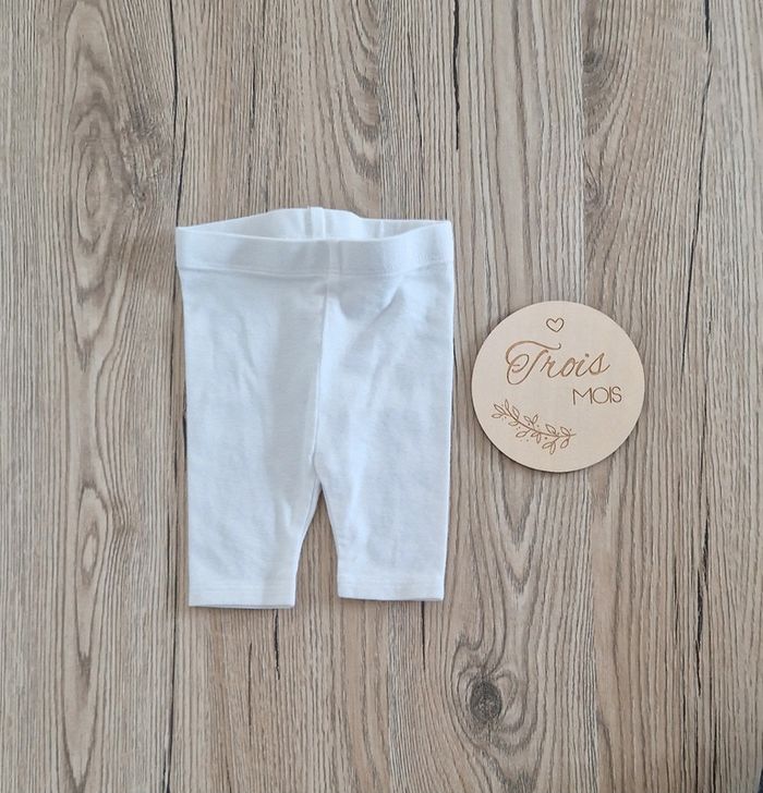 Legging blanc bébé garçon mixte 3mois