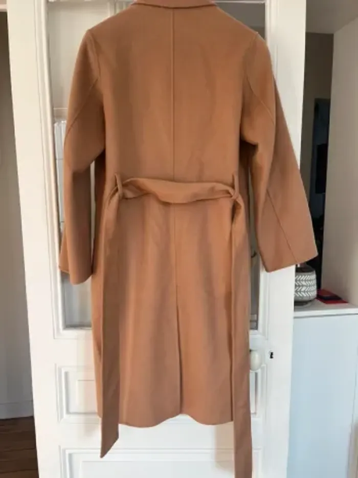 Manteau long Celia en laine beige/camel Ivy Oak neuf style peignoir norme Ecocert RWS - photo numéro 2