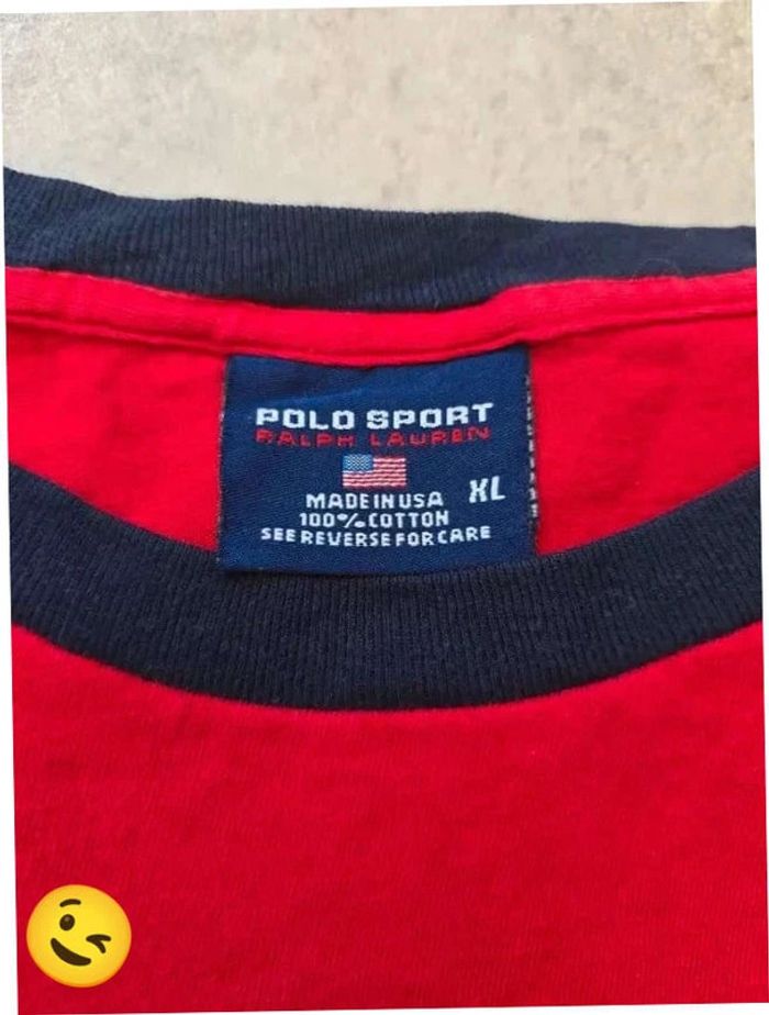 T-shirt Ralph Lauren XL coupe col rond rouge Homme Men tee114 - photo numéro 2