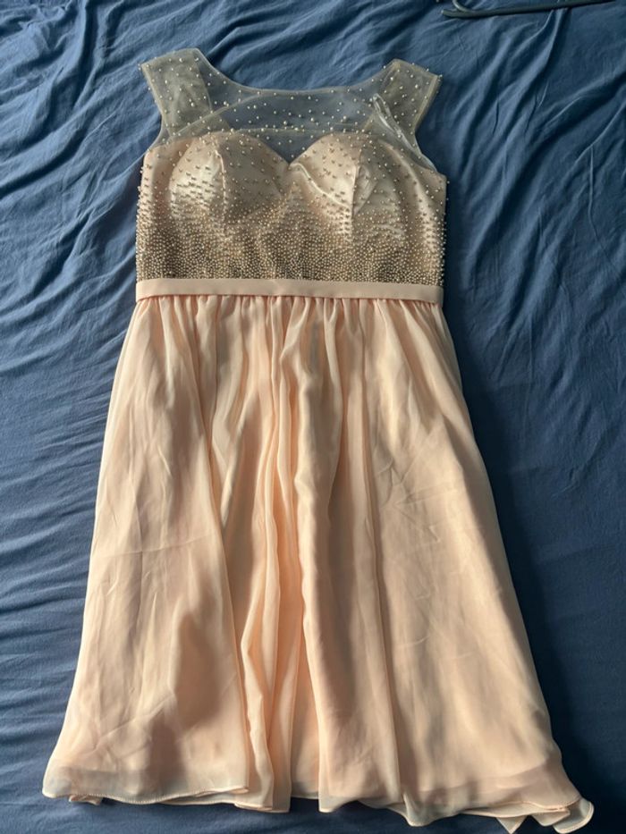 Robe cocktail  / soirée / baptême femme abricot 44 - photo numéro 7