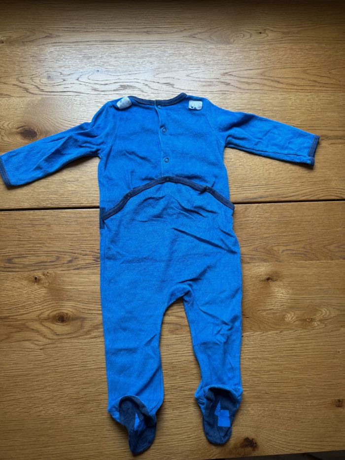 Pyjama Grenouillère Bleu In Extenso Bébé 80 cm – Légèrement Abîmé Sous les Pieds – Réduction sur Lot - photo numéro 2