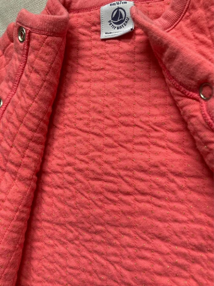 Veste/gilet Petit Bateau molleton rose 6 mois - photo numéro 5