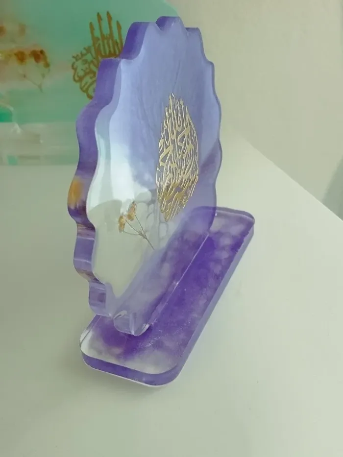 idée cadeau ornement bureau coiffeuse couvre tasse en résine et fleur naturelle abr001 - photo numéro 6