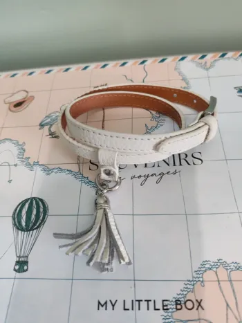 Bracelet cuir blanc