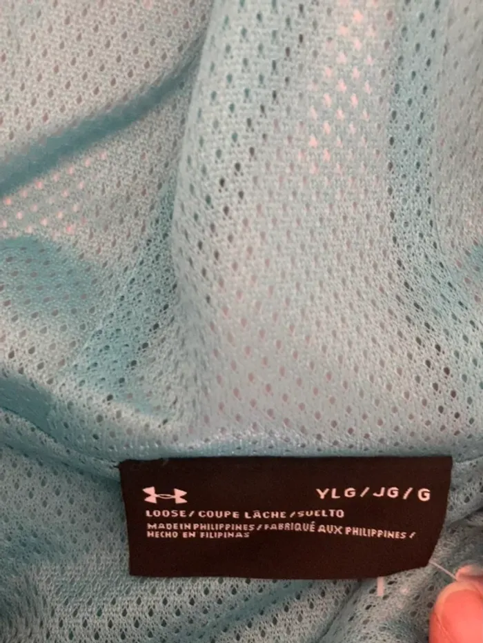 Under Armour Coupe-vent à capuche Woven Printed FD - bleu clair et rose : taille 14-16 ans - photo numéro 4