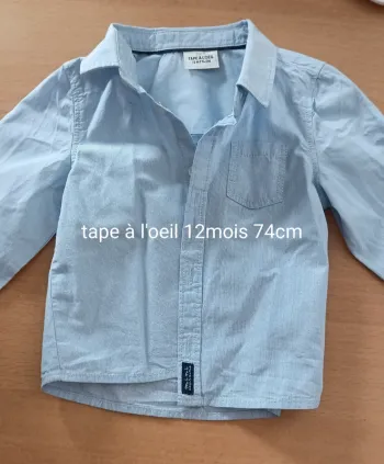 Chemise bleu 12 mois
