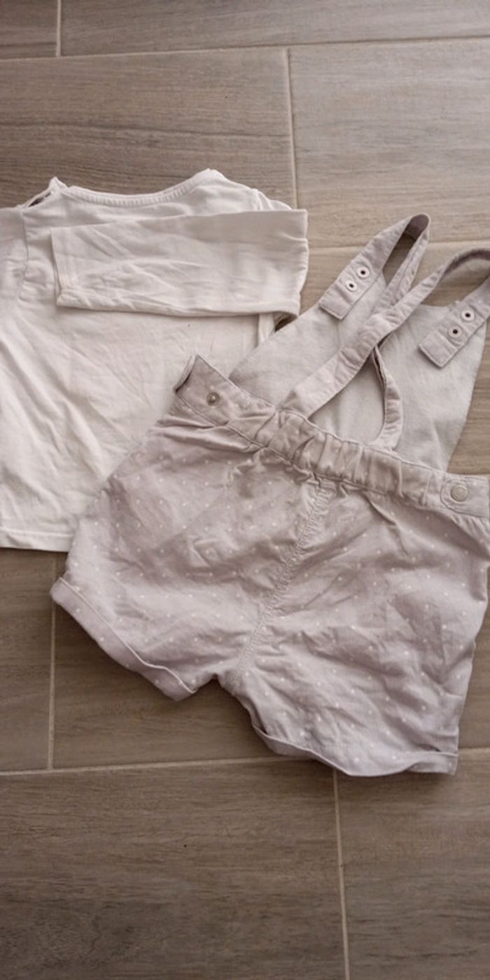 Ensemble T-shirt + short salopette Obaïbi - photo numéro 3