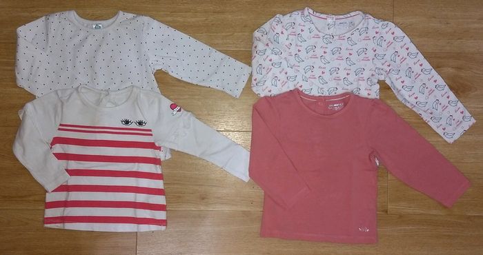 Lot de 4 t-shirts manches longues - T 18m