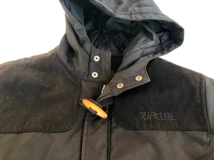Duffle Coat hoodie Jacket black Rip Curl Mens M - photo numéro 14