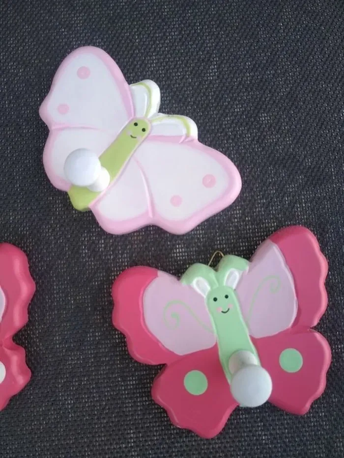 Lot de petits porte manteau fille Papillons - photo numéro 4