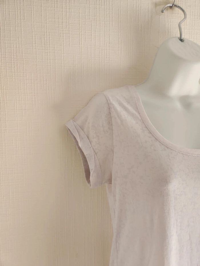 Tee-shirt blanc manches courtes avec poche poitrine - photo numéro 3