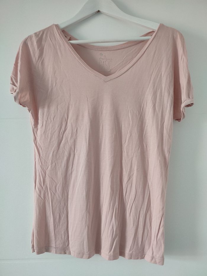 Tee shirt rose pale