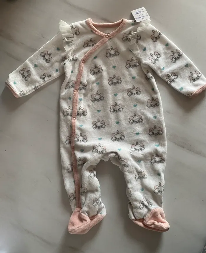 Pyjamas épais blanc Les Aristochats Disney Orchestra 6 mois/67 cm [ref.101B070] - photo numéro 2