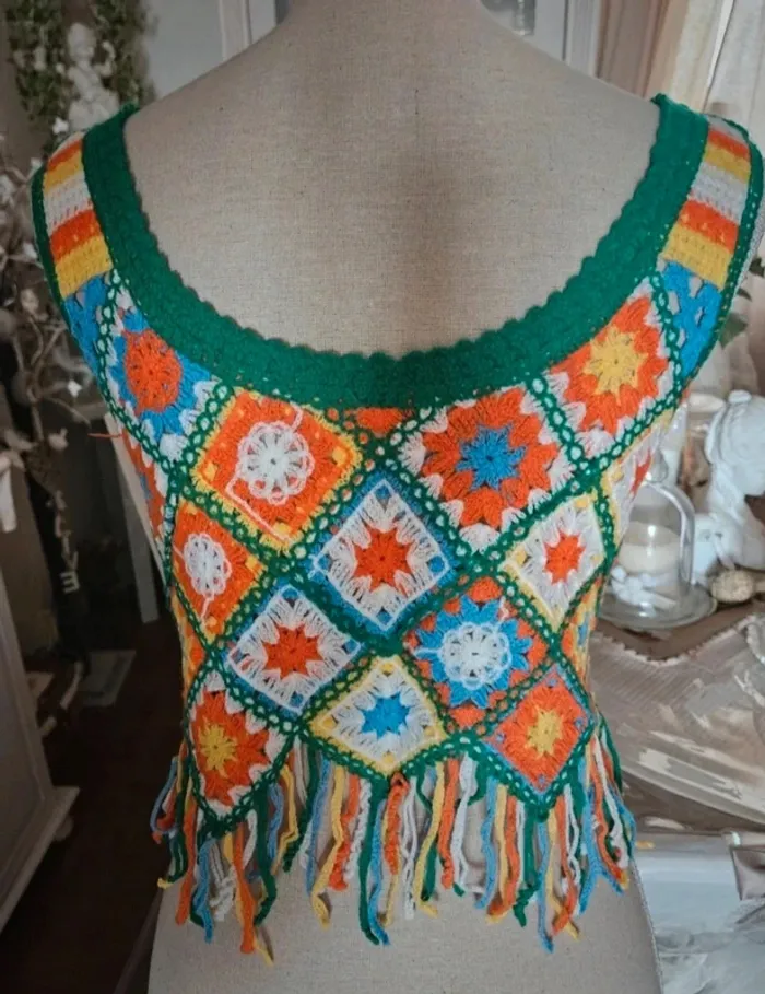 Haut bohème en crochet Taille 40 Neuf - photo numéro 4