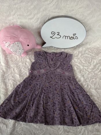 Robe velours doublée Fille 23 mois Sergent Major 100% coton