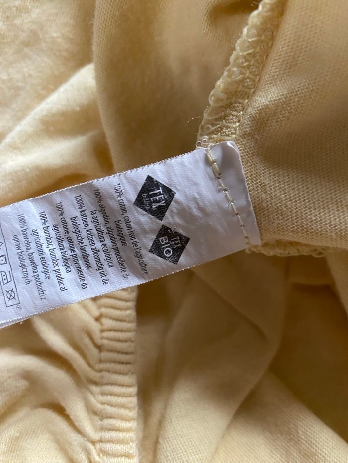 Drap housse jaune pour lit bébé 60 x 120 cm - photo numéro 3