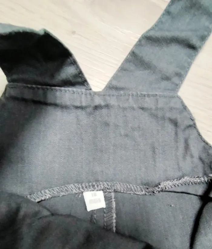 Salopette short gris foncé garçon 18 mois Plus - photo numéro 3