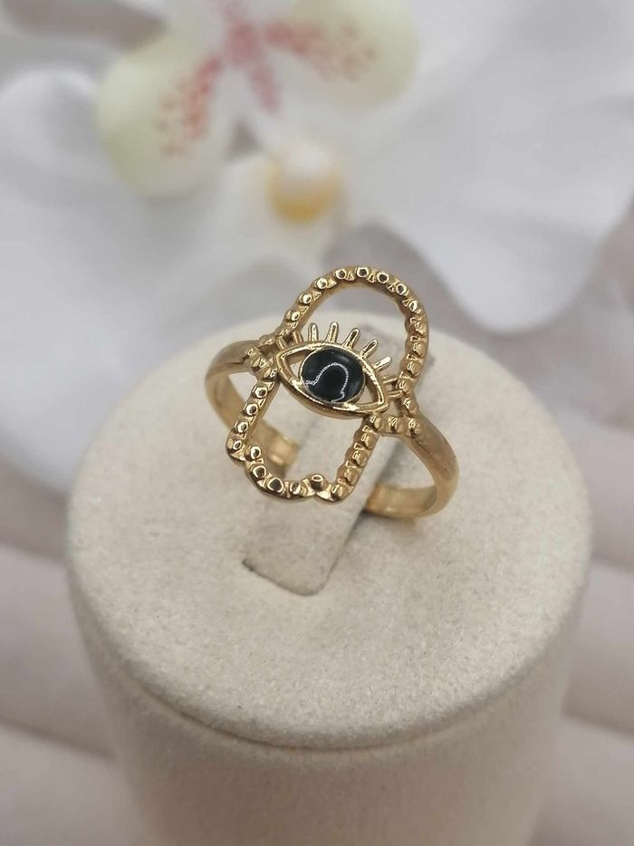 Bague en acier inoxydable ajustable doré