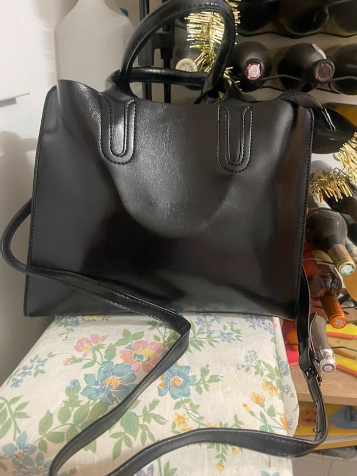 Sac Fourre Vintage noir En Cuir Synthétique - photo numéro 8