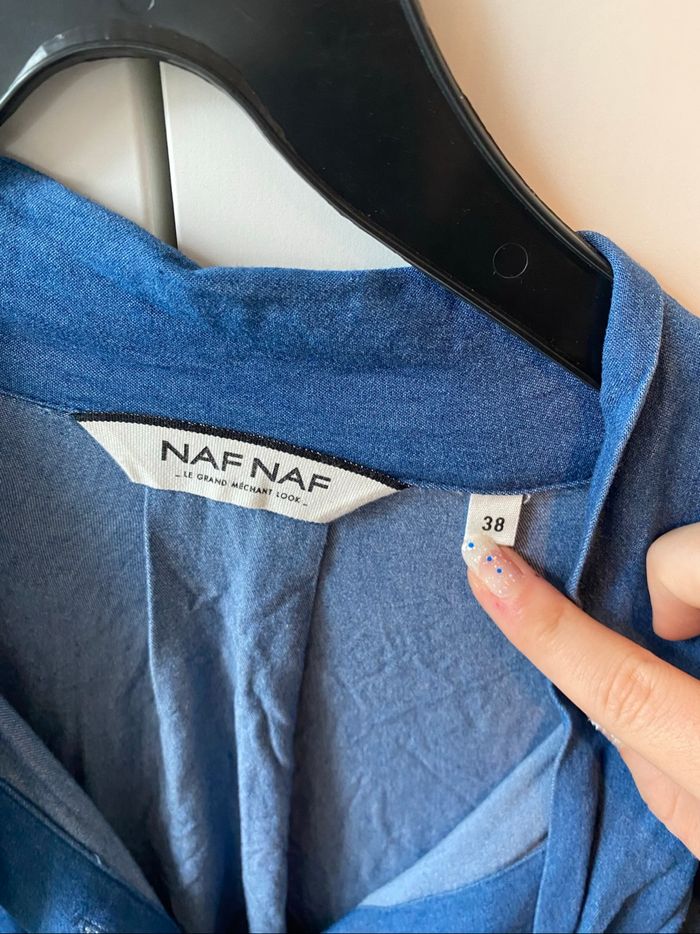 Blouse bleue nafnaf noeud - photo numéro 2