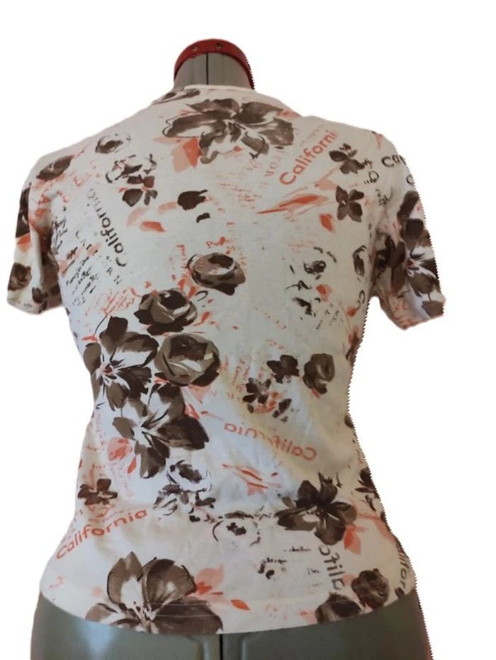 Tee shirt fleuri Marine d'coeur Taille 4 crème imprimé - photo numéro 3