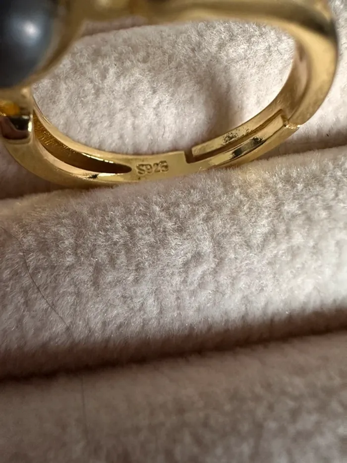 Bague en argent 925 et véritable perle noire fait main – Élégance intemporelle - photo numéro 2