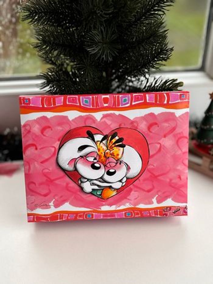 Coffret miroir rouge vintage diddl - avec papeterie d’origine