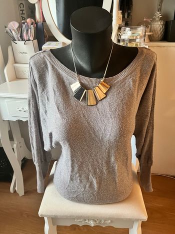 Pull gris paillettes argentées Zara T.M TBE 🪩