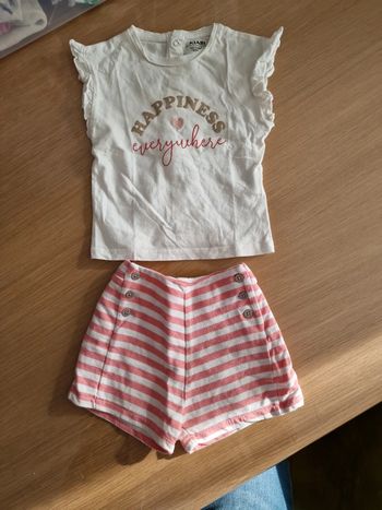 Ensemble rose et blanc 6 mois