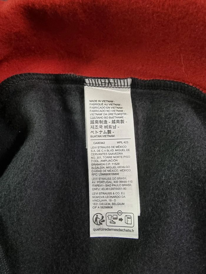 LEVI'S sweat polaire à col Rond bordeaux et noir * taille XL * - photo numéro 7