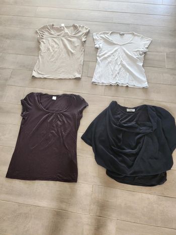 Lot 4 tee-shirts possible a l'unité en bon état taille L camaïeu woman code in extenso