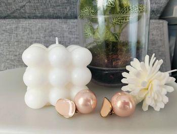 Boucles d'oreilles rose pâle grosse perle